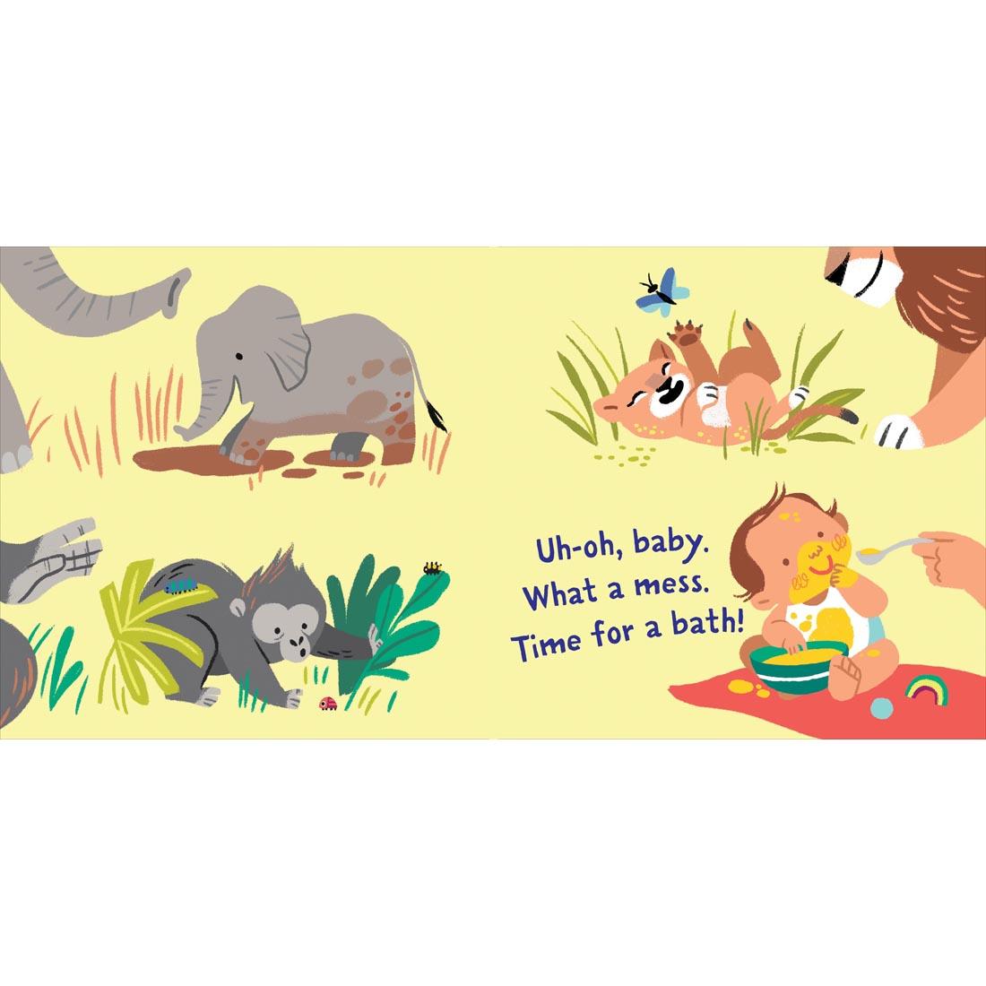 sample pages from the book Indestructibles: It's Bath Time!