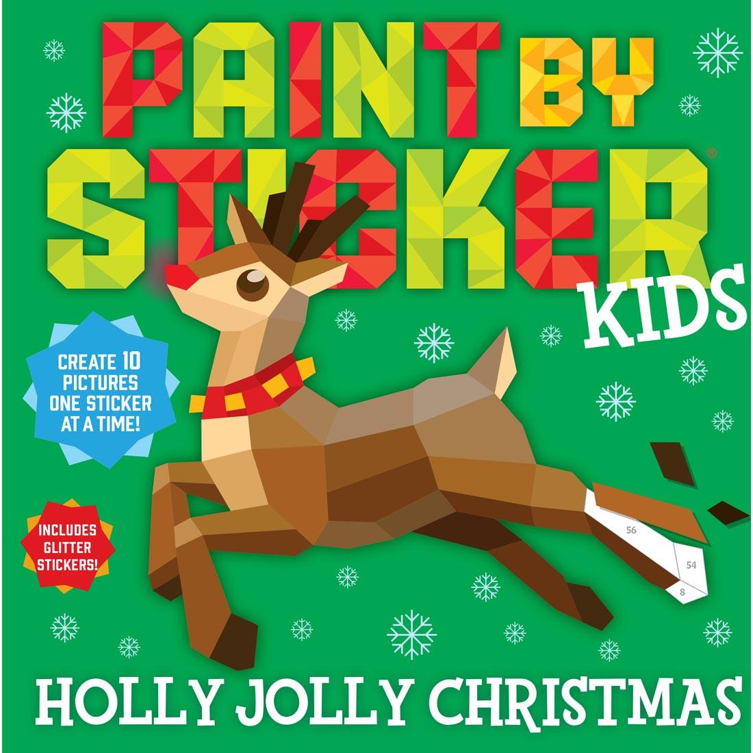 front cover of the book Holly Jolly Christmas Paint by Sticker Kids