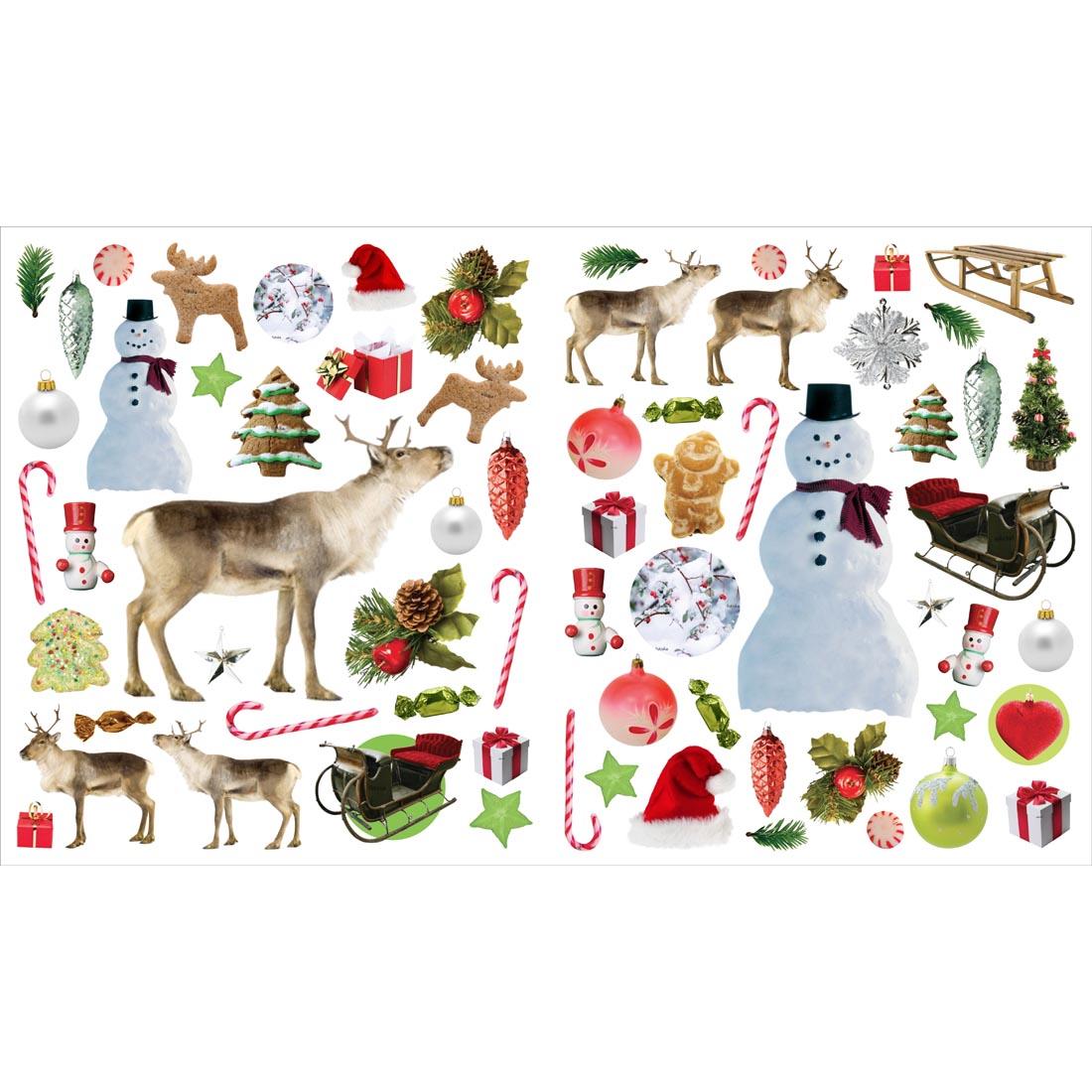 sample sticker pages from the book Eye Like Christmas Stickers