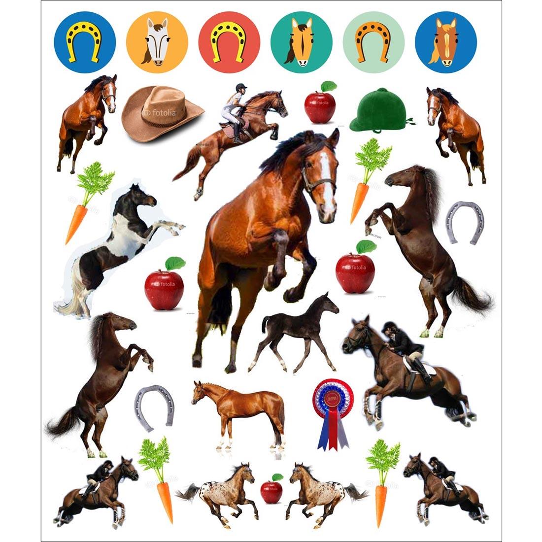 sample sticker page from the book Eye Like Horses Stickers