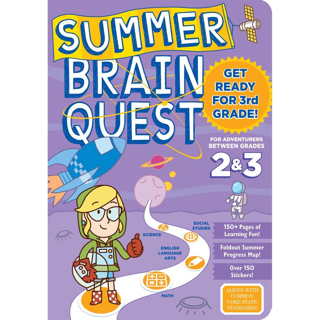 front cover of Summer Brain Quest Workbook for kids between 2nd and 3rd grade