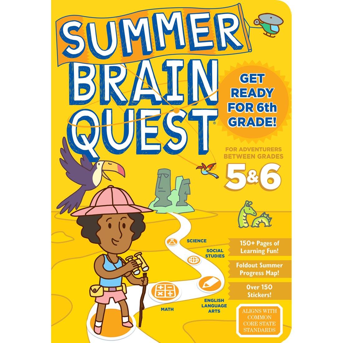 front cover of Summer Brain Quest Workbook for kids between 5th and 6th grade