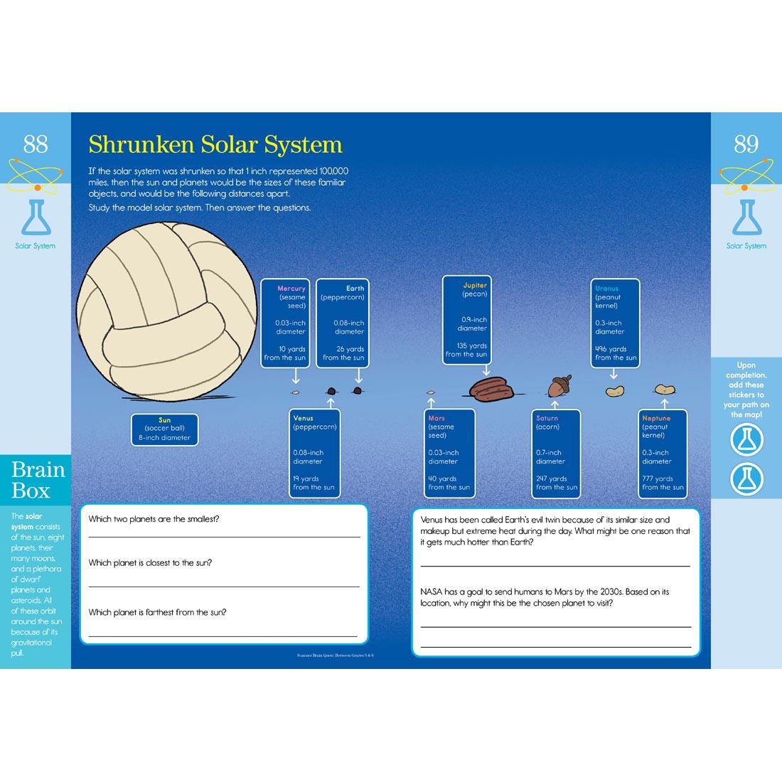 sample pages from Summer Brain Quest Workbook for kids between 5th and 6th grade