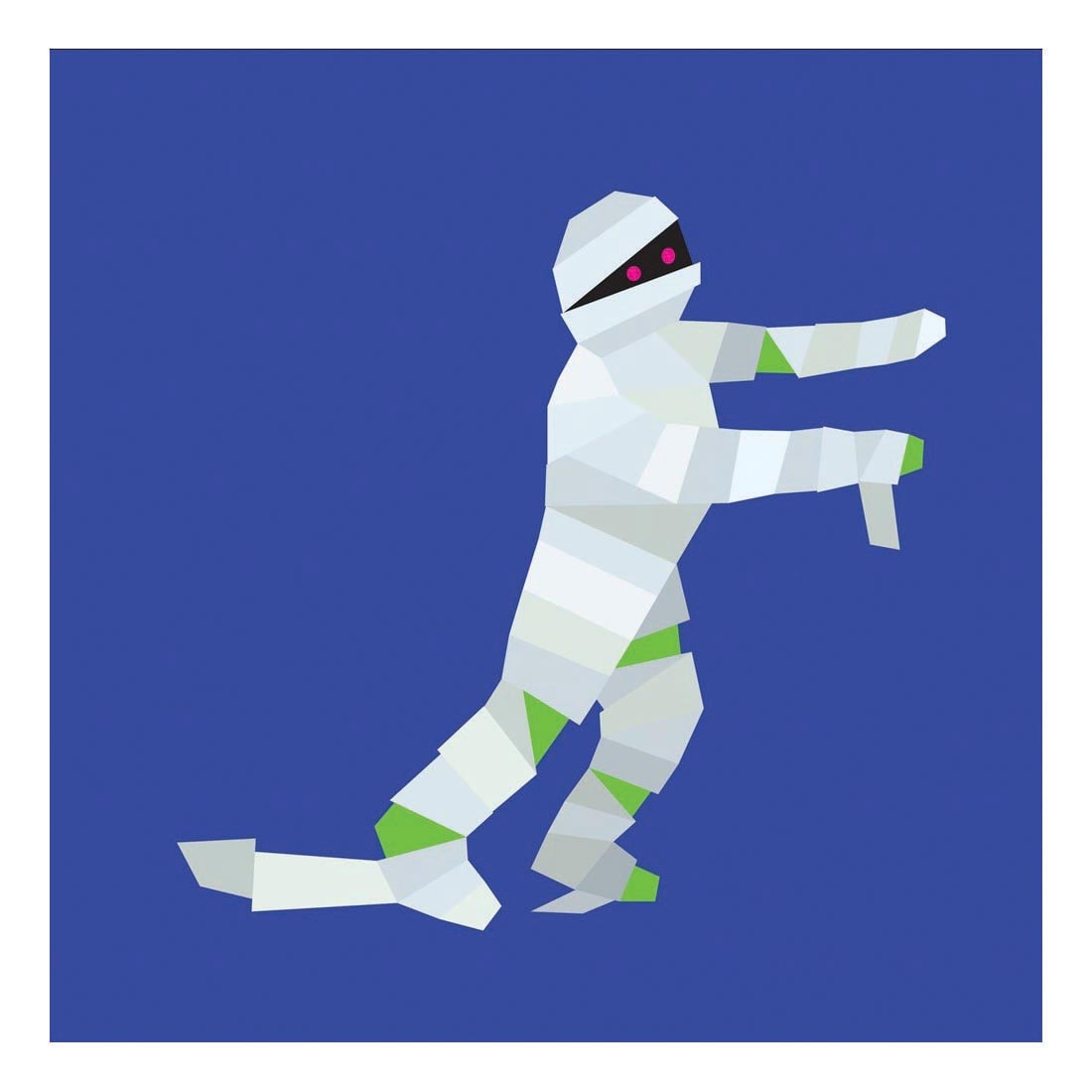 finished mummy picture from Halloween Paint by Sticker Kids