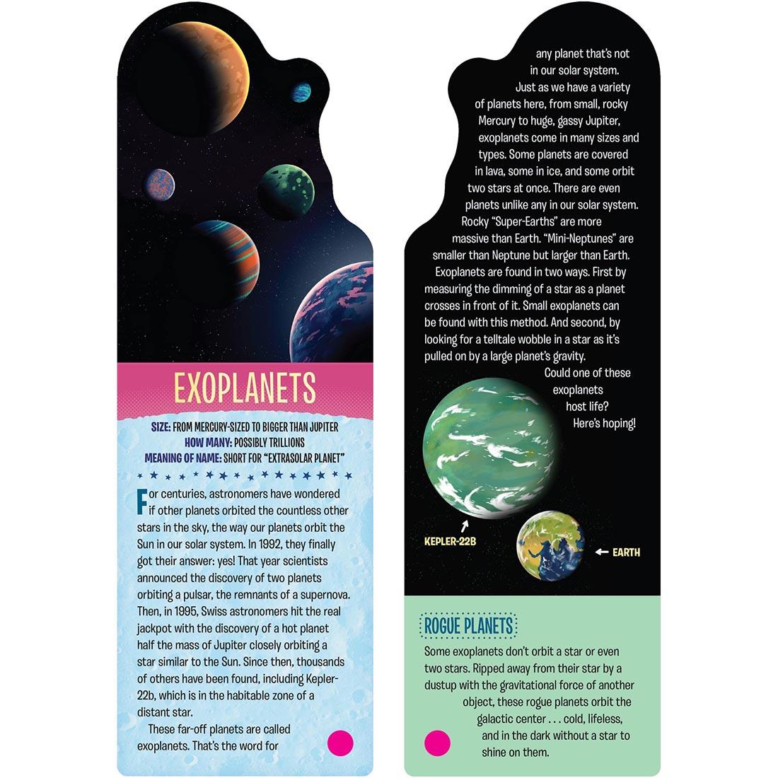 front and back of a planet card from the Space Fandex for Kids