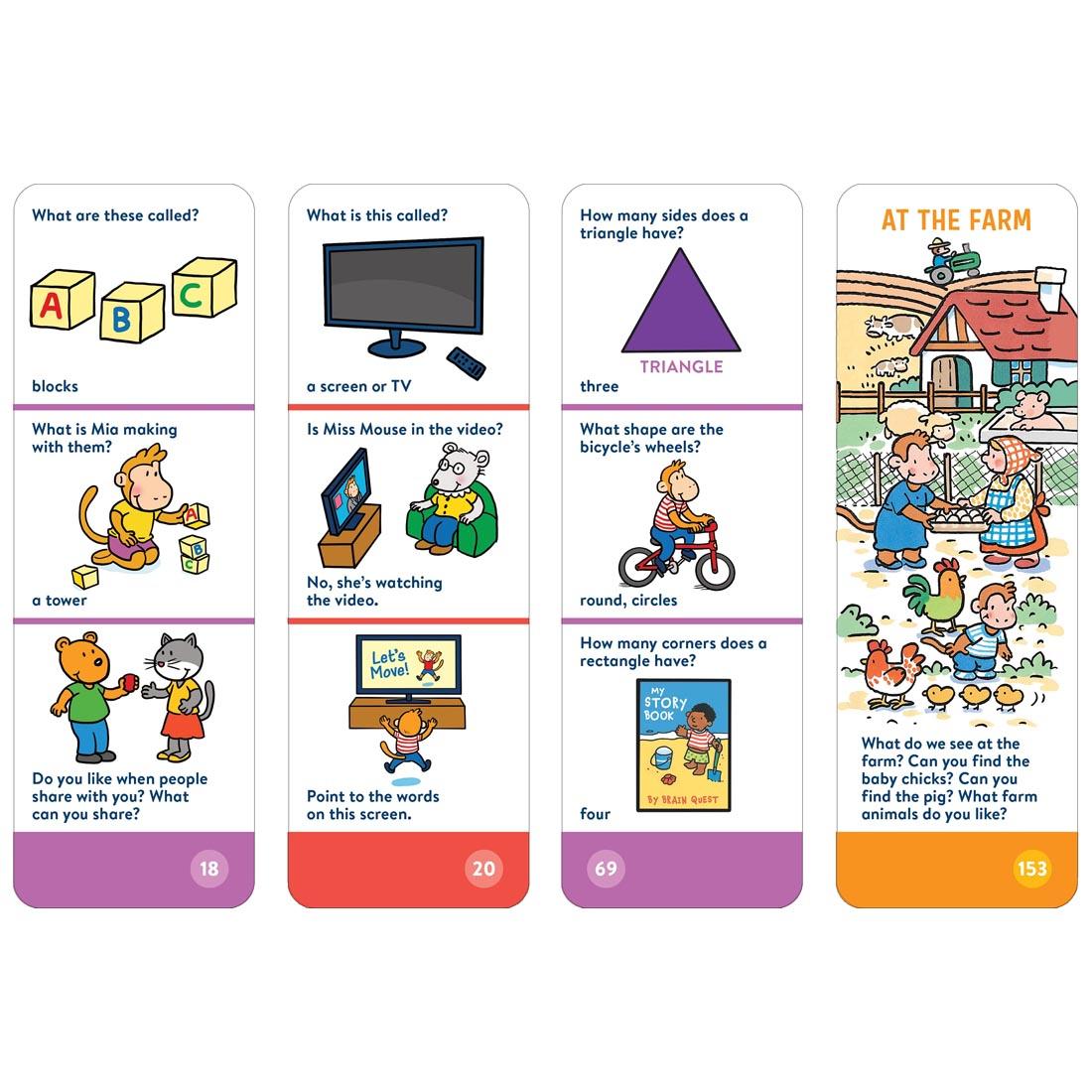 4 sample cards from Brain Quest Smart Cards For Twos