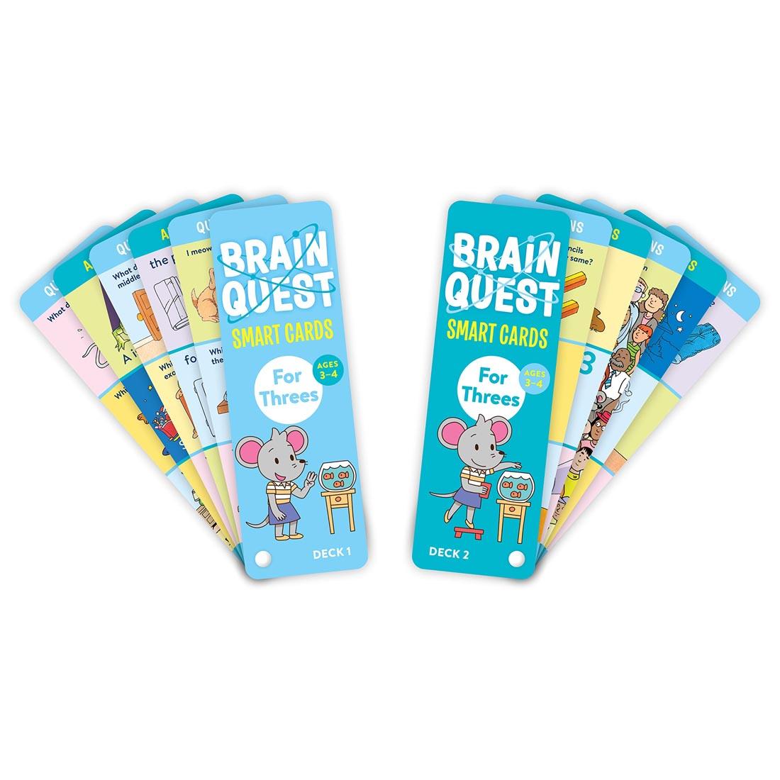 both decks of Brain Quest Smart Cards For Threes