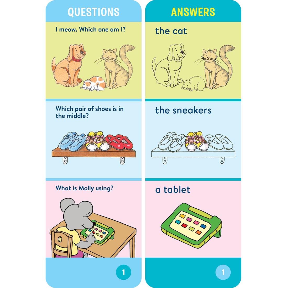 sample question and answer cards from Brain Quest Smart Cards For Threes