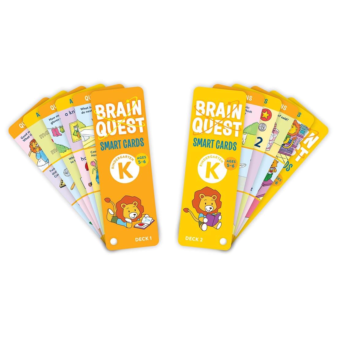both decks of Brain Quest Smart Cards Kindergarten