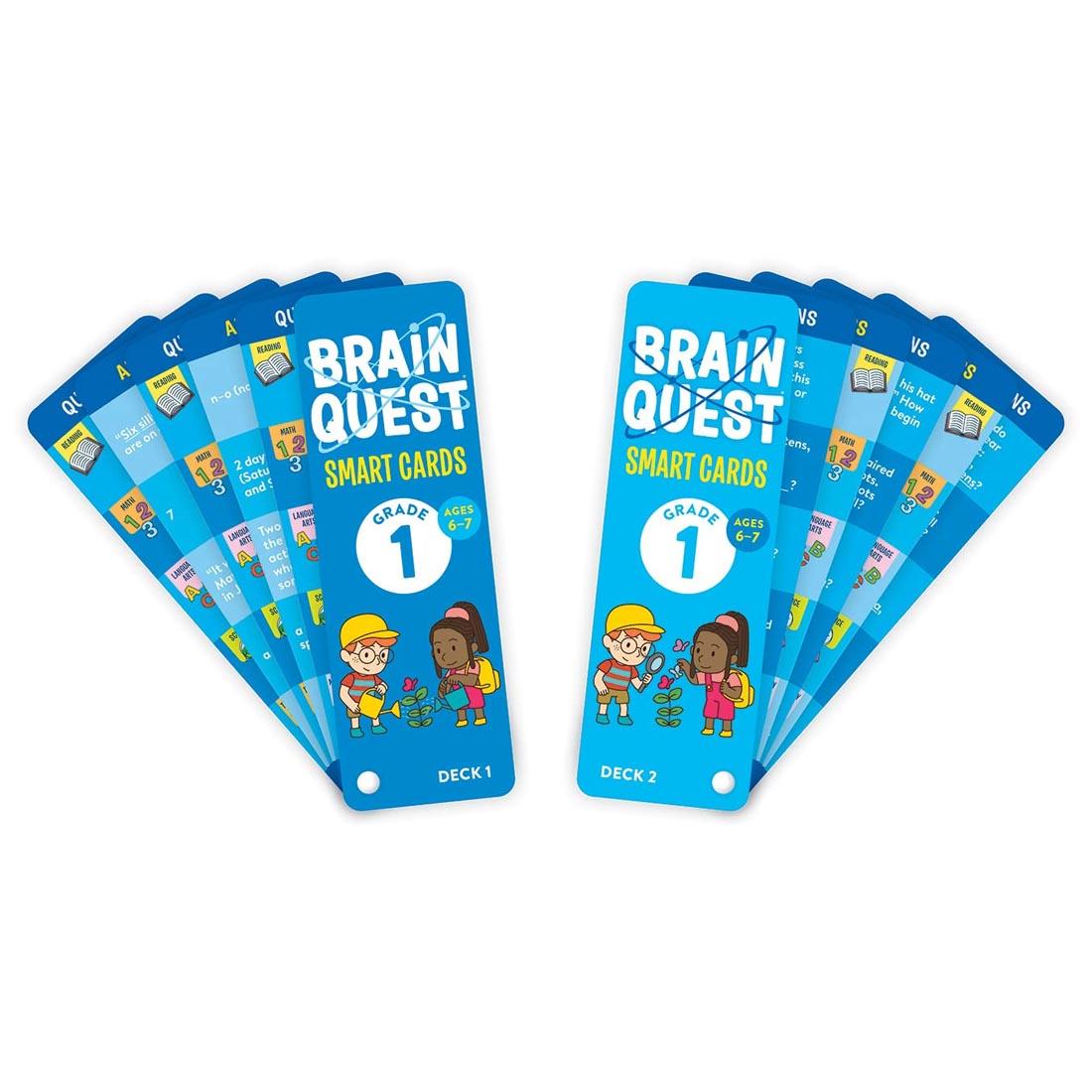 both decks of Brain Quest Smart Cards Grade 1
