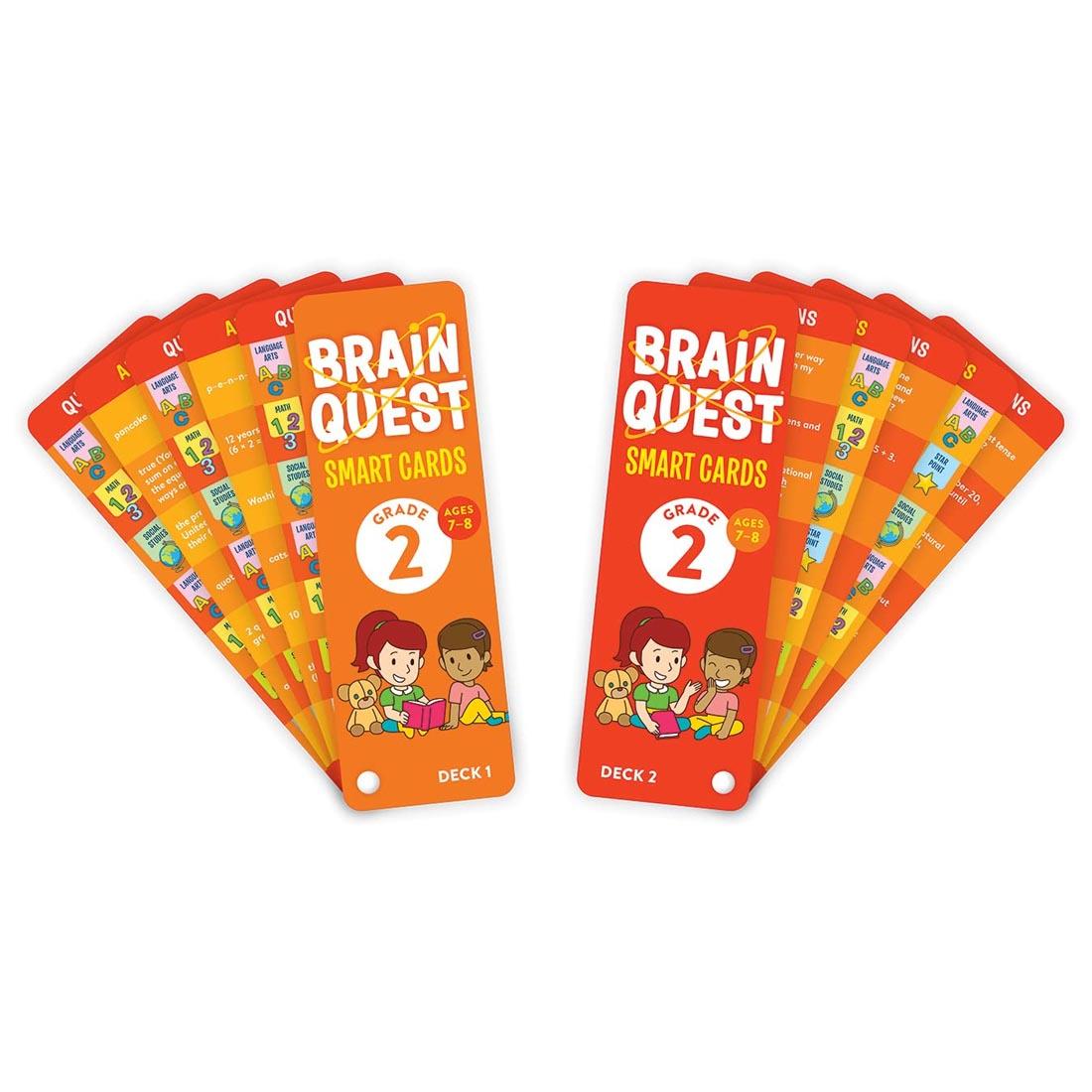 both decks of Brain Quest Smart Cards Grade 2