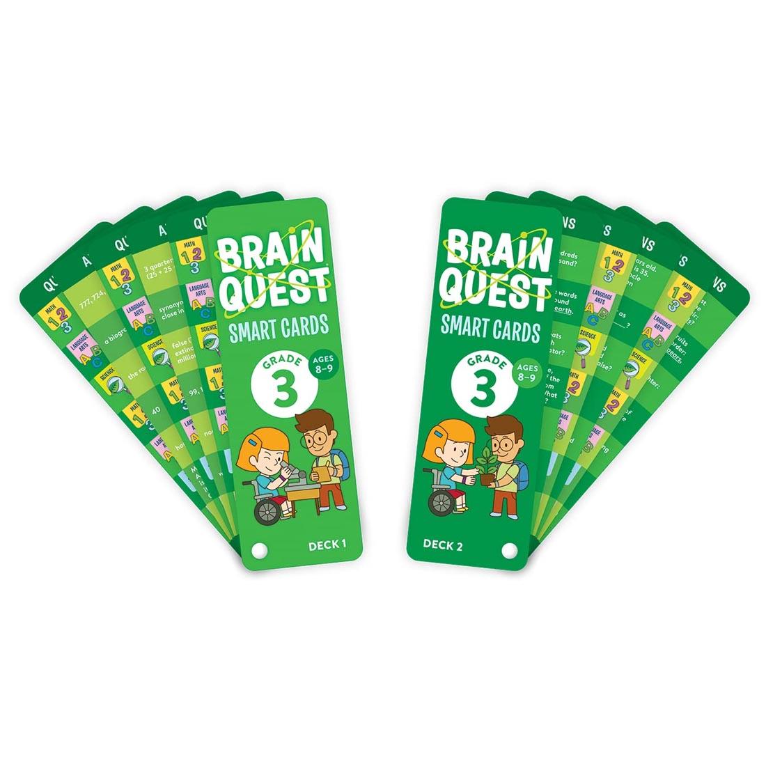 both decks of Brain Quest Smart Cards Grade 3