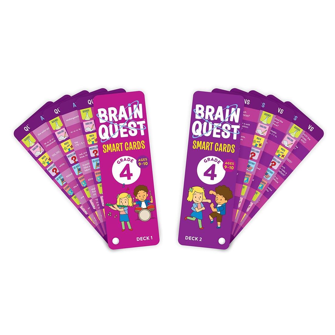 both decks of Brain Quest Smart Cards Grade 4
