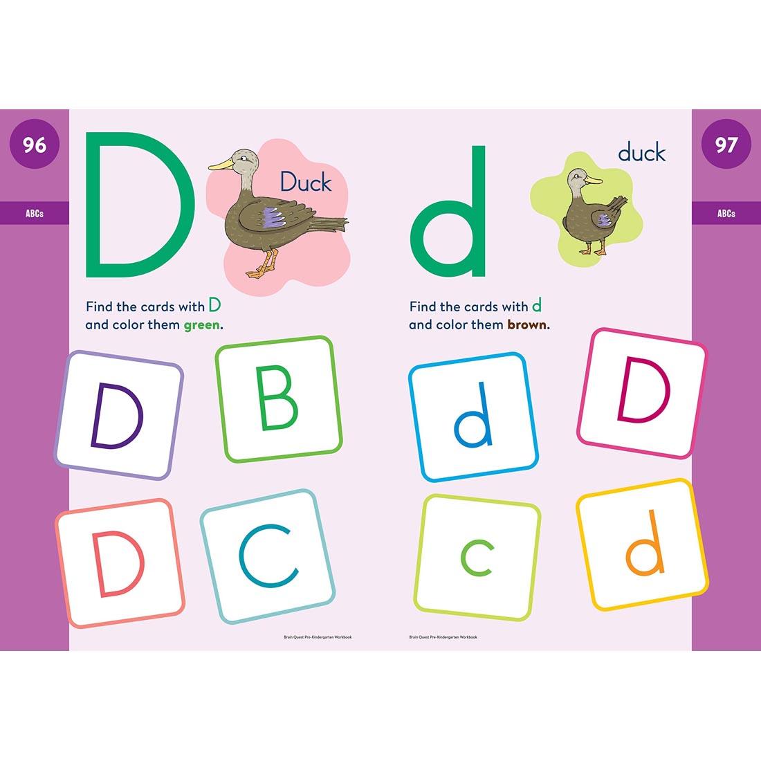sample pages from Brain Quest Workbook Pre-K