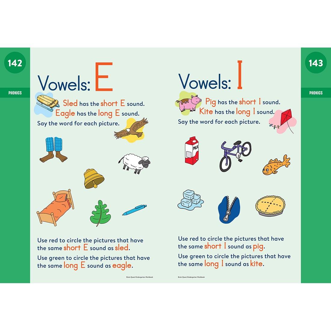 sample pages from Brain Quest Workbook Kindergarten