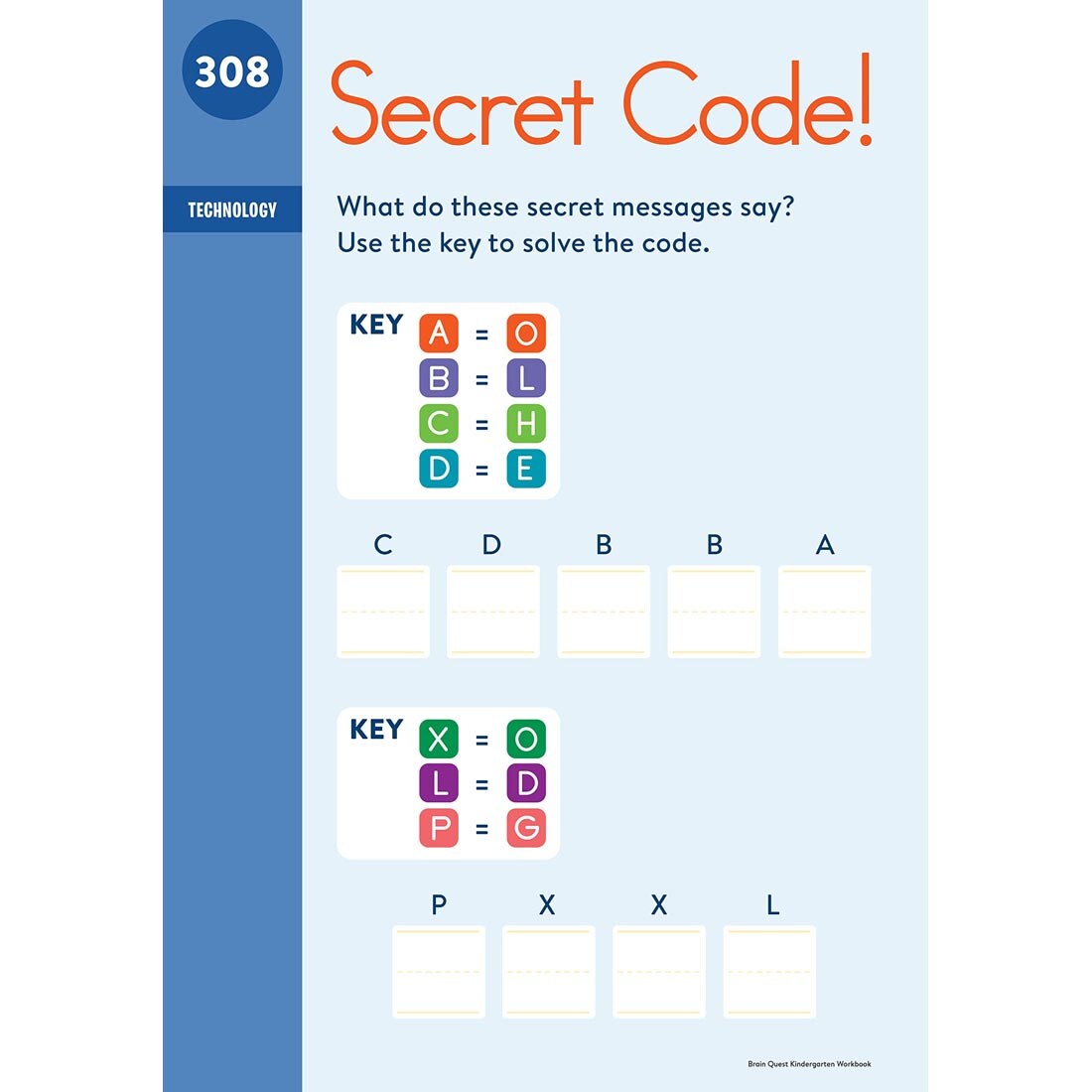 sample page from Brain Quest Workbook Kindergarten