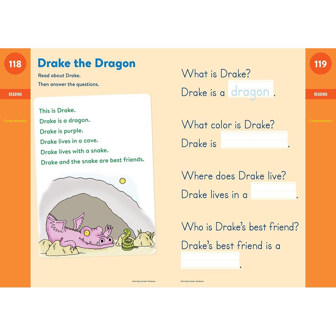 Sample pages from Brain Quest Workbook Grade 1