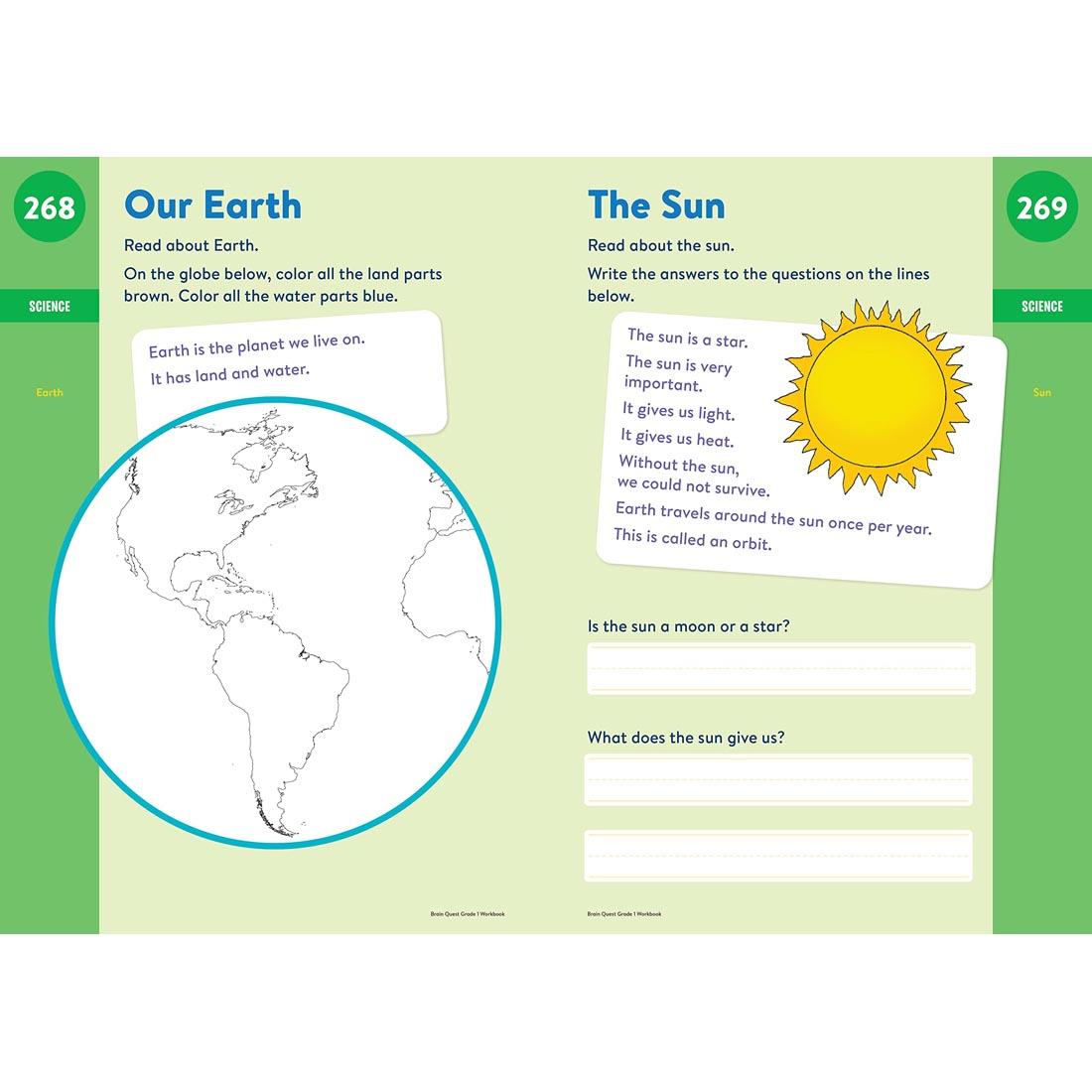 Sample pages from Brain Quest Workbook Grade 1