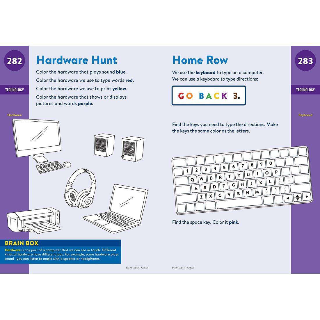 Sample pages from Brain Quest Workbook Grade 1