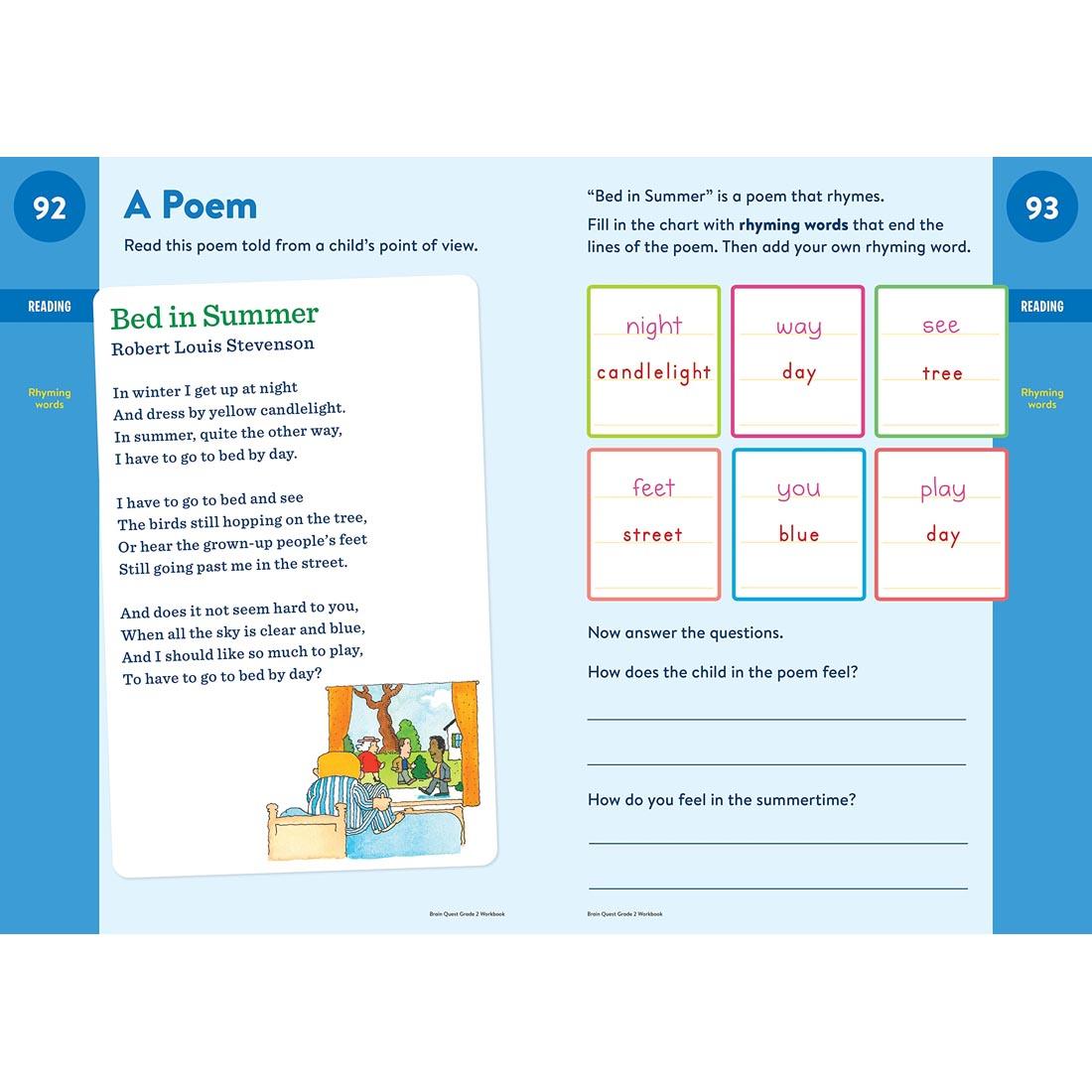 sample pages from Brain Quest Workbook Grade 2