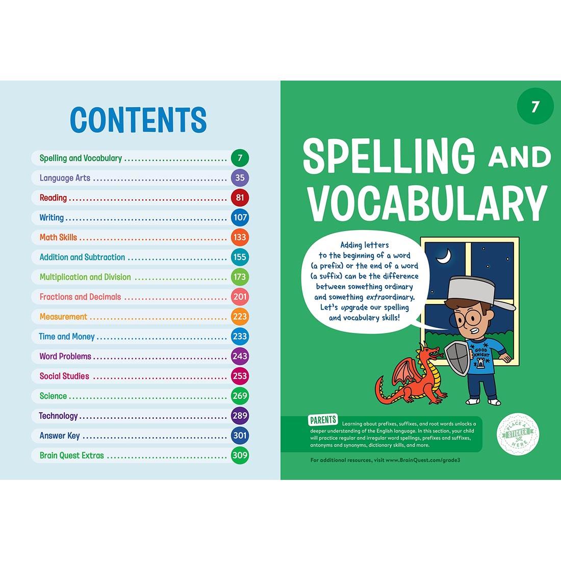 sample pages from Brain Quest Workbook Grade 3
