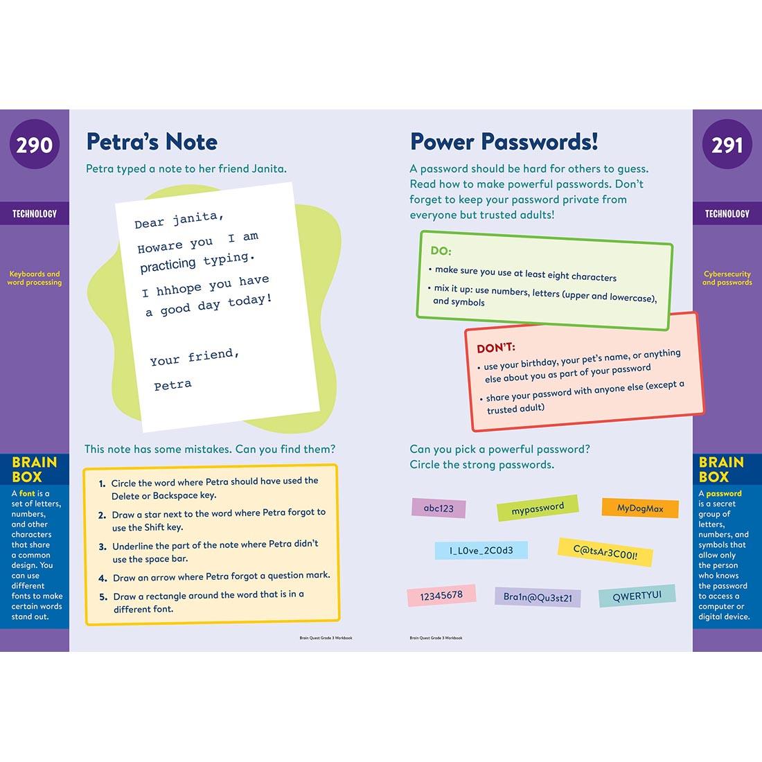 sample pages from Brain Quest Workbook Grade 3