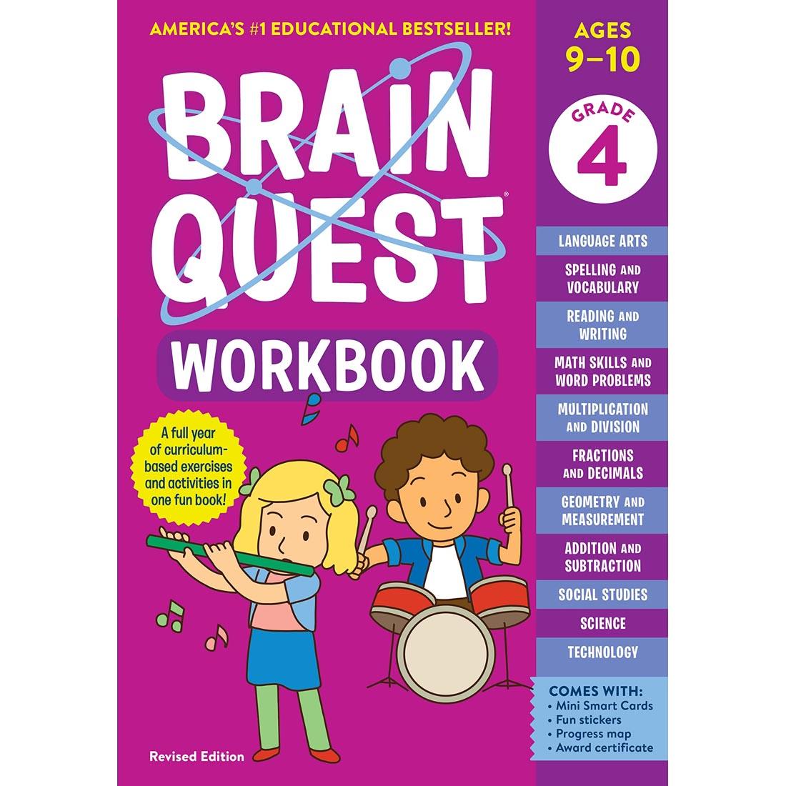 front cover of Brain Quest Workbook Grade 4