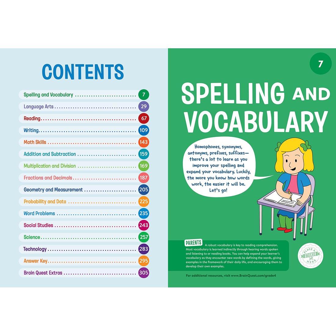 sample pages from Brain Quest Workbook Grade 4
