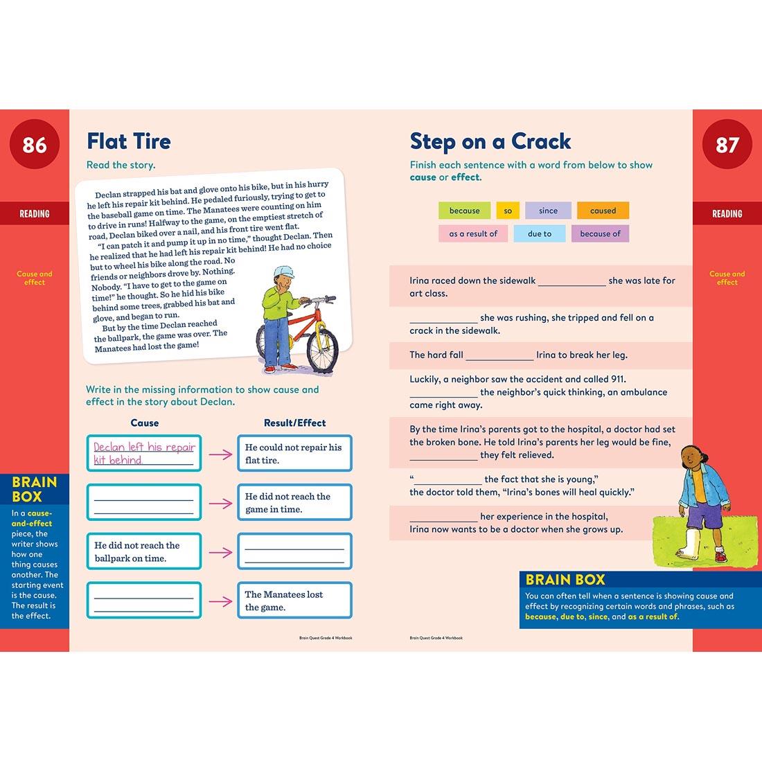 sample pages from Brain Quest Workbook Grade 4