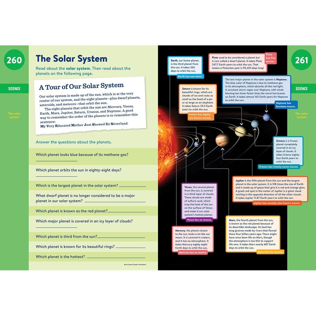 sample pages from Brain Quest Workbook Grade 4