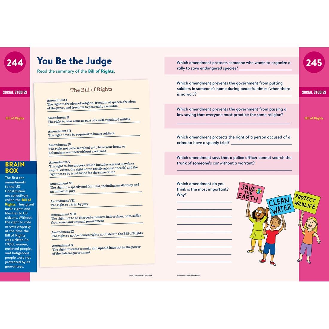 sample pages from Brain Quest Workbook Grade 5