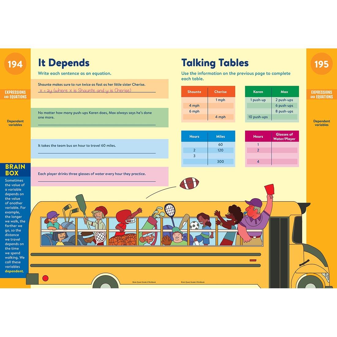 sample pages from Brain Quest Workbook Grade 6