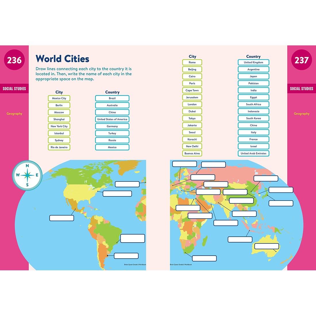 sample pages from Brain Quest Workbook Grade 6