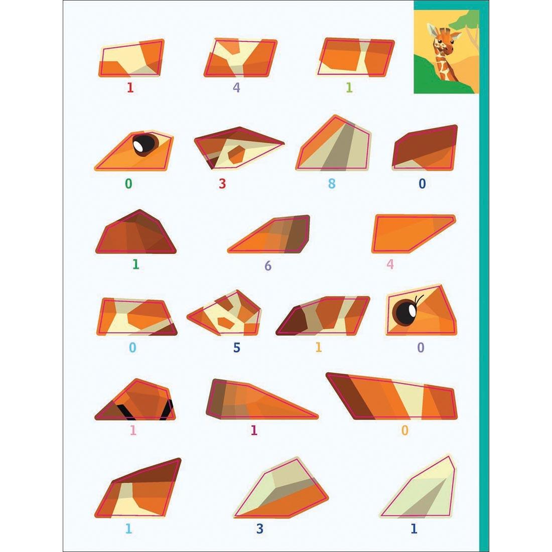 giraffe sticker pieces from Learn By Sticker Addition And Subtraction
