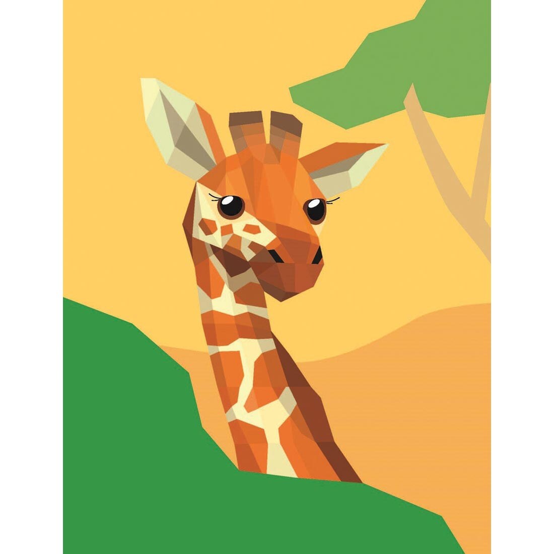 finished picture of a giraffe from Learn By Sticker Addition And Subtraction