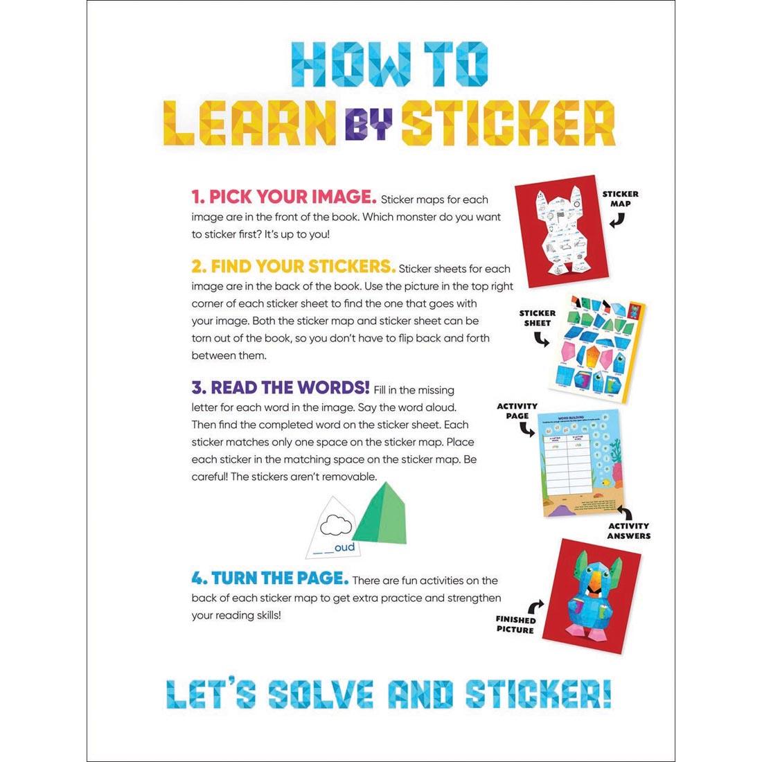 back cover of Learn By Sticker Beginning Phonics