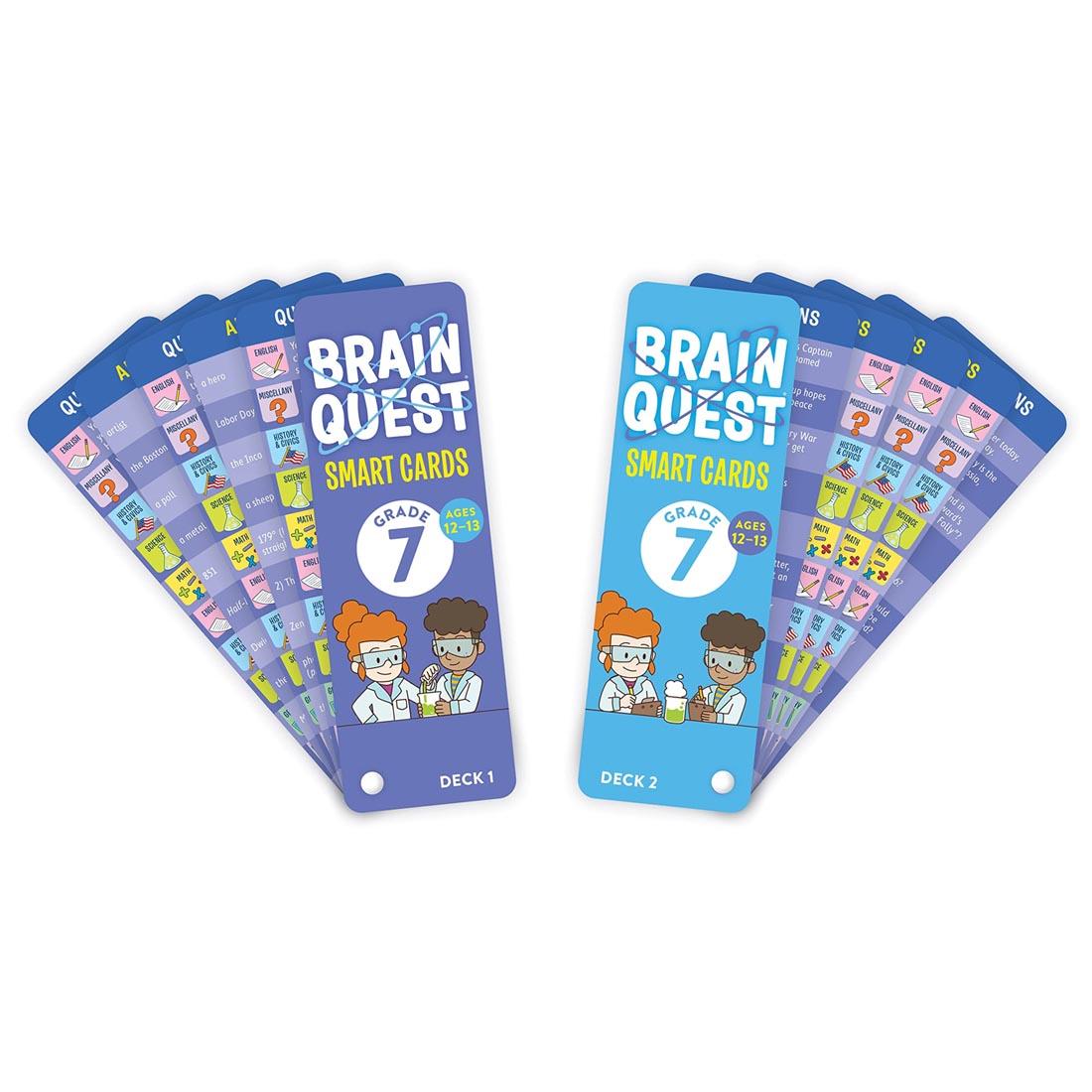 both decks of Brain Quest Smart Cards Grade 7