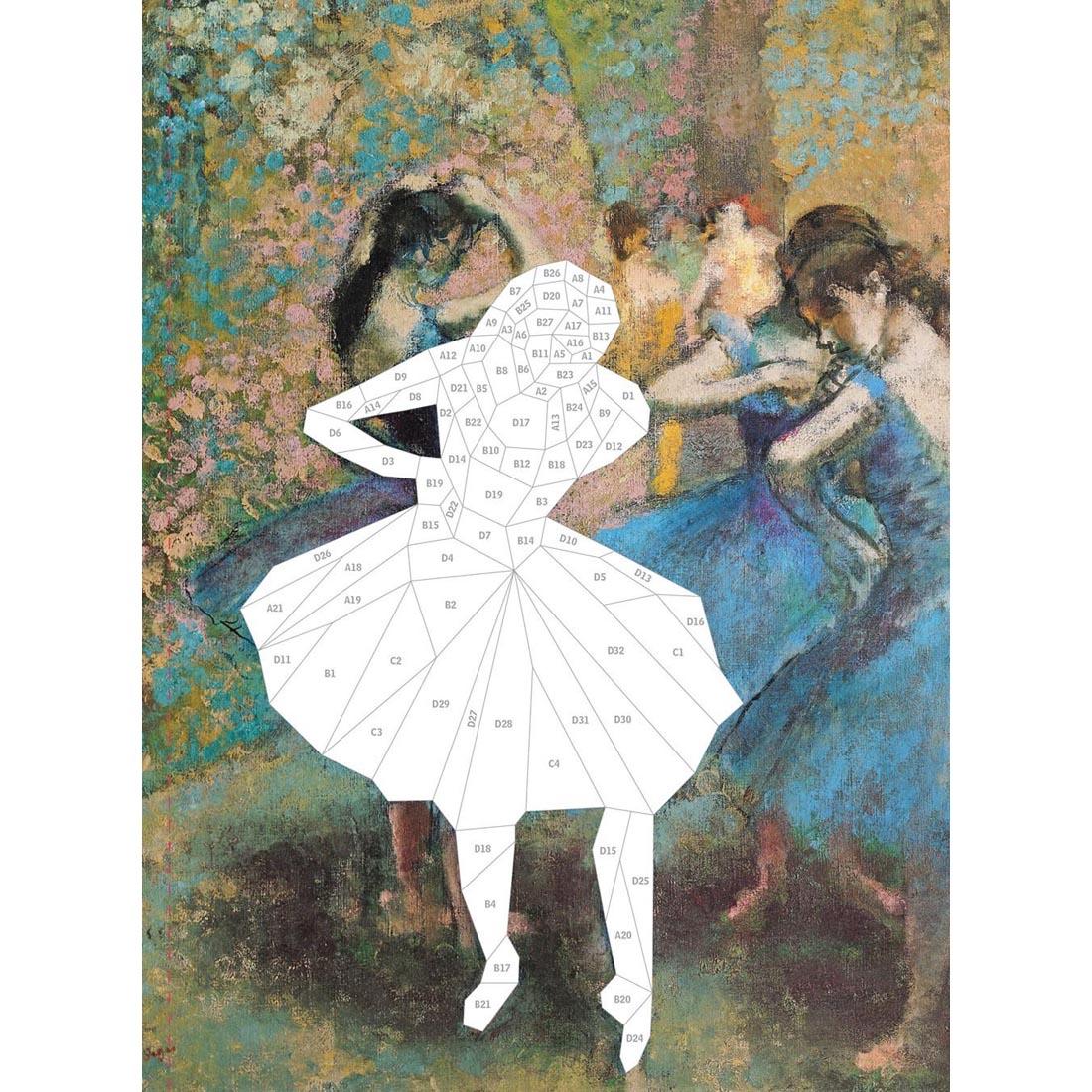 page from the Works of Art Paint By Sticker book