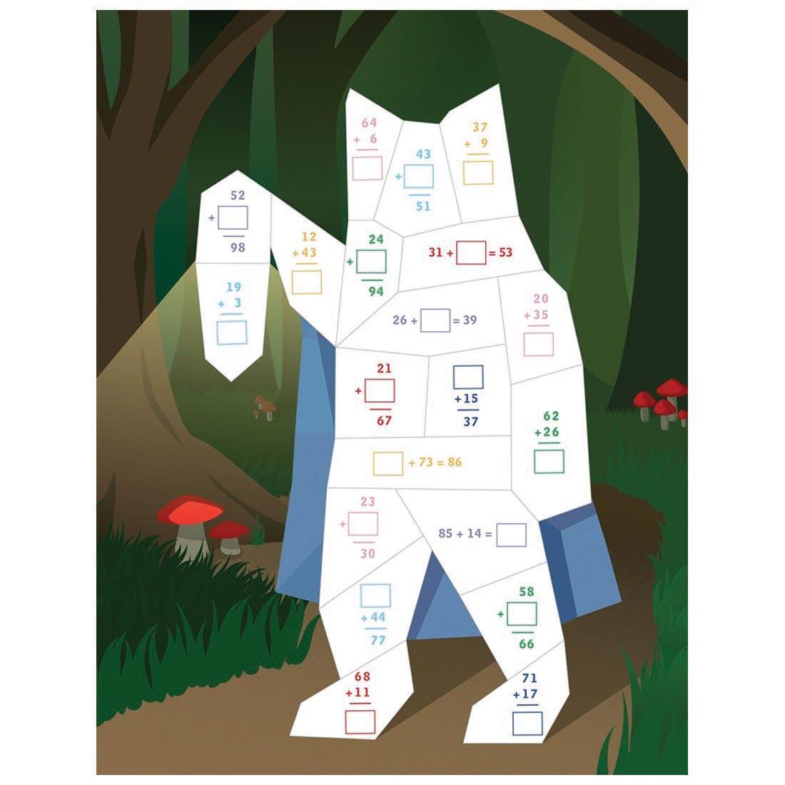 Page from the Learn by Sticker More Addition & Subtraction Book
