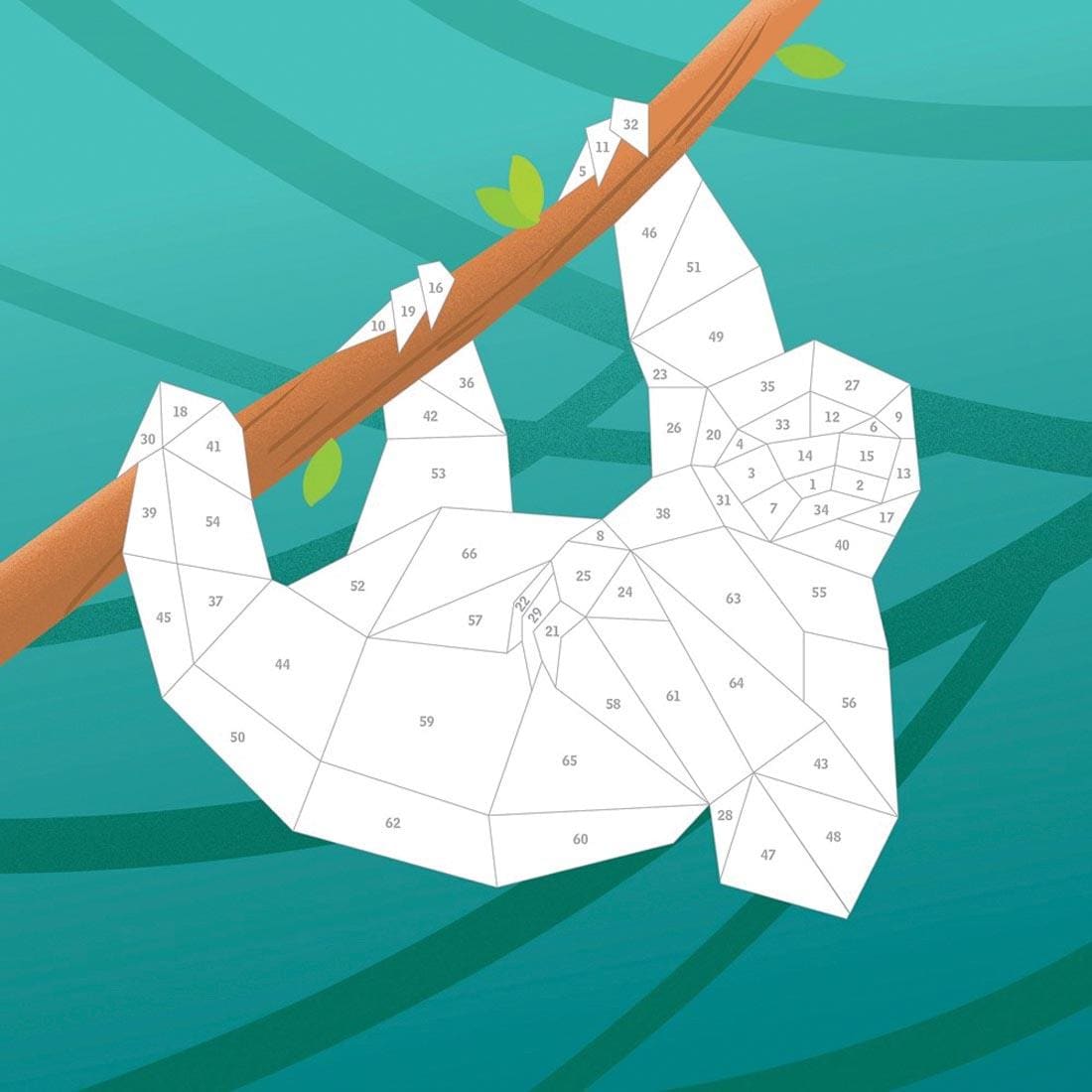sloth page from the Rainforest Animals Paint By Sticker Kids book