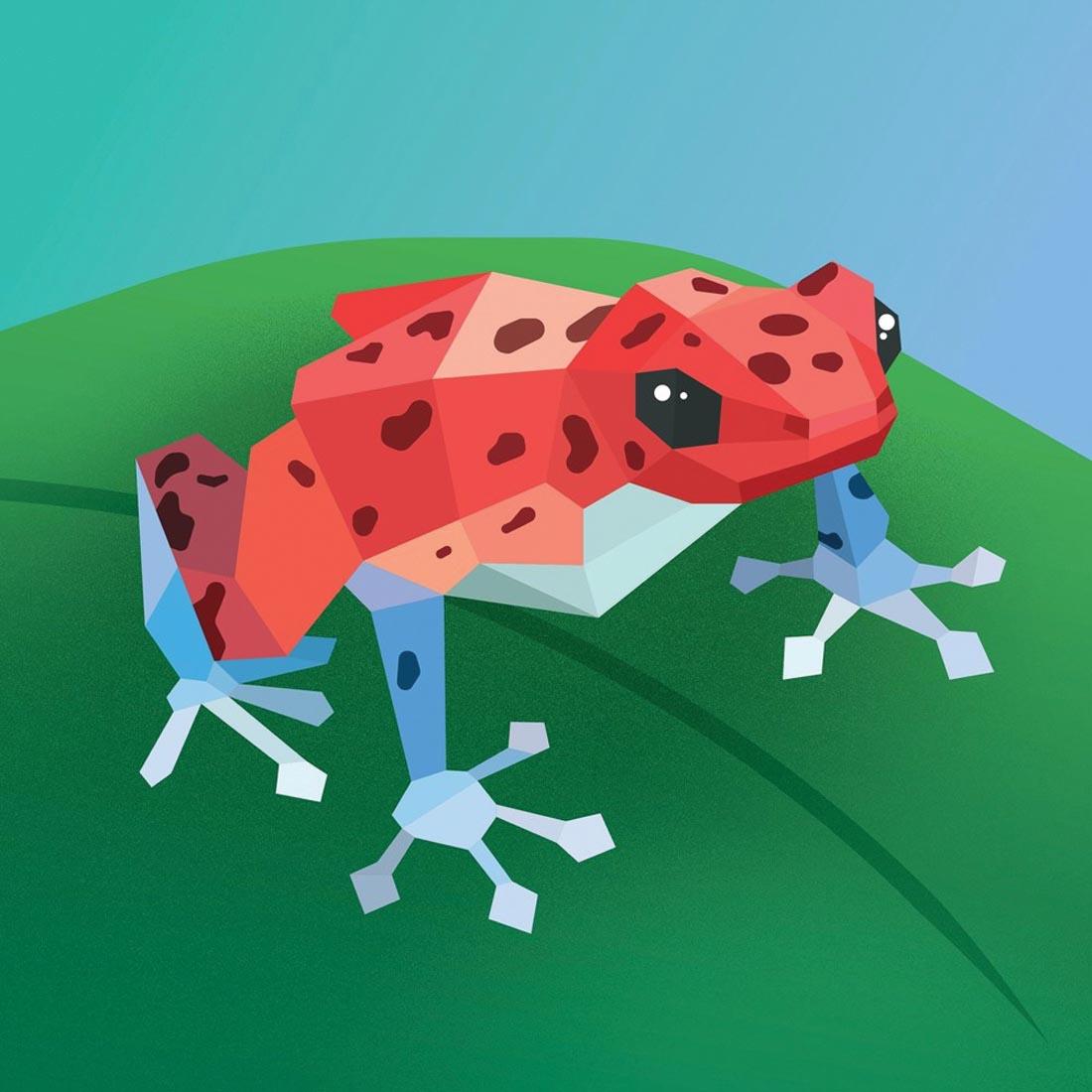 completed frog page from the Rainforest Animals Paint By Sticker Kids book