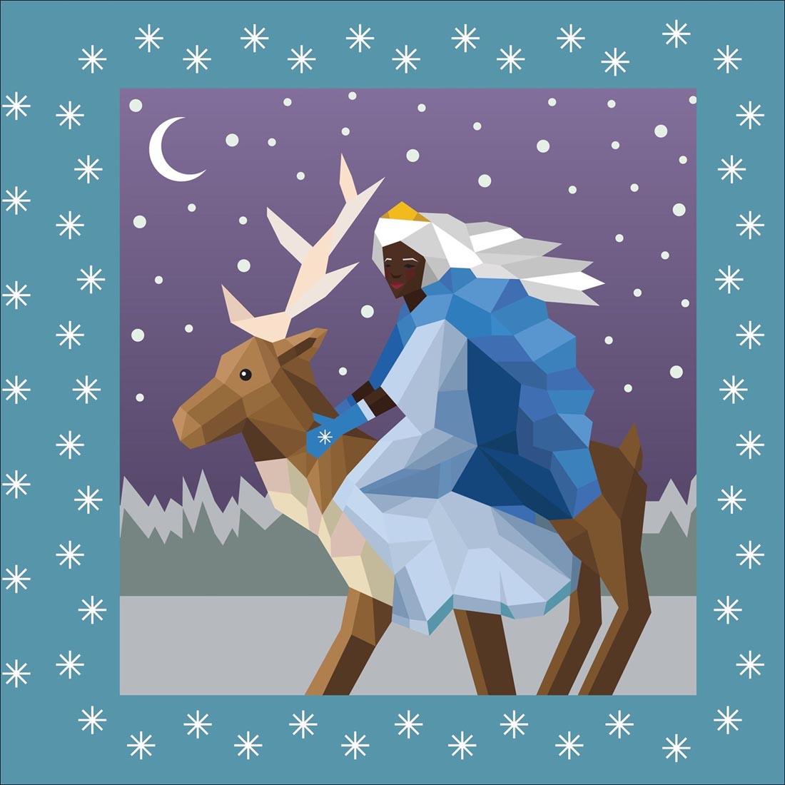 completed example of a page from Fairytale Magic Paint By Sticker Kids Book
