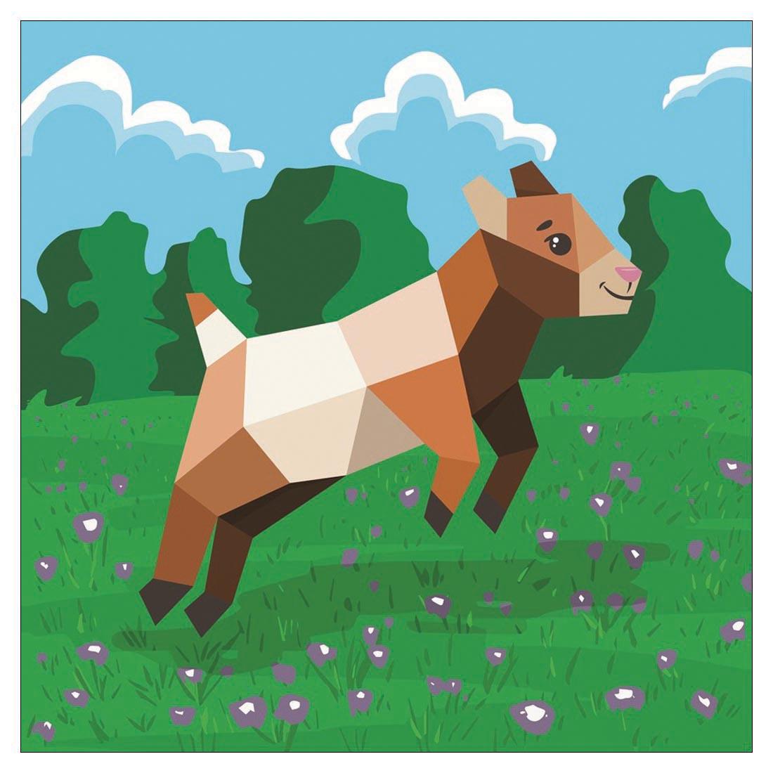 completed page from the Farm Friends My First Paint by Sticker Book
