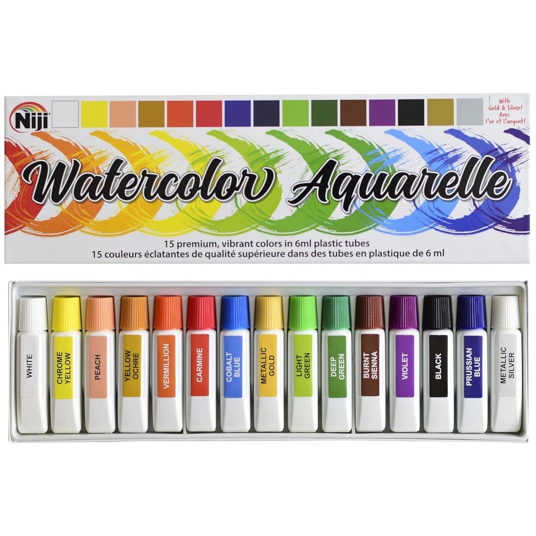 Niji Watercolor Aquarelle 15-Color Set