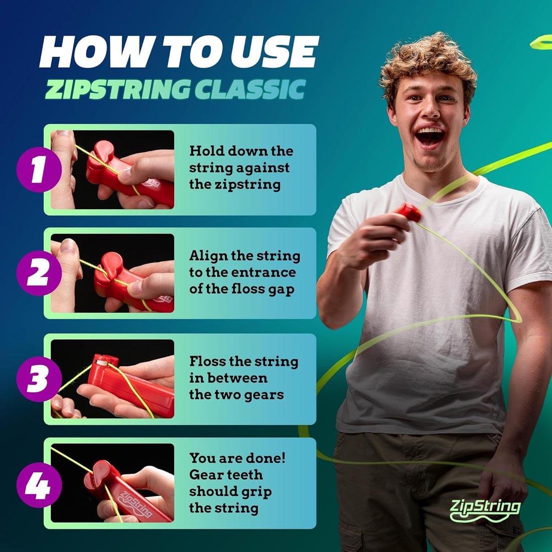 4-Step infographic on How to Use ZipString Classic