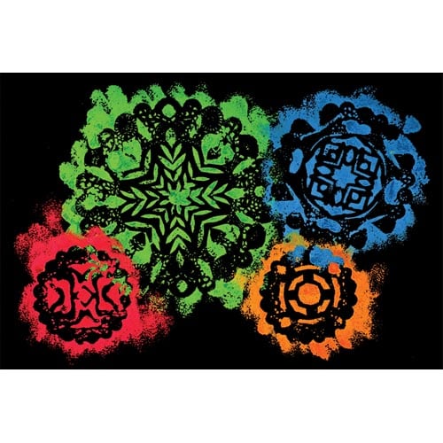 Psychedelic Sponge Paint Snowflakes - Project #45