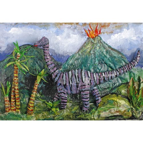 Paper Mache Dinosaur Relief - Project #55