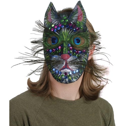 Peacock Feather Black Cat Mask - Project #76